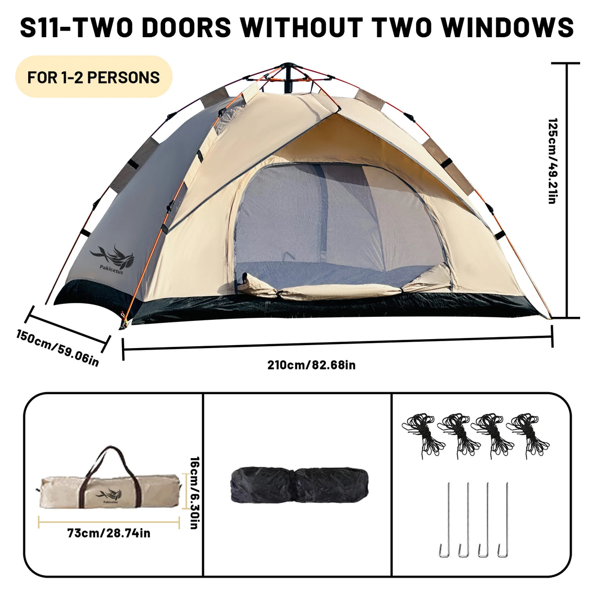 Pakicetus Automatic Pop Up Camping Tent for Outdoor Adventures