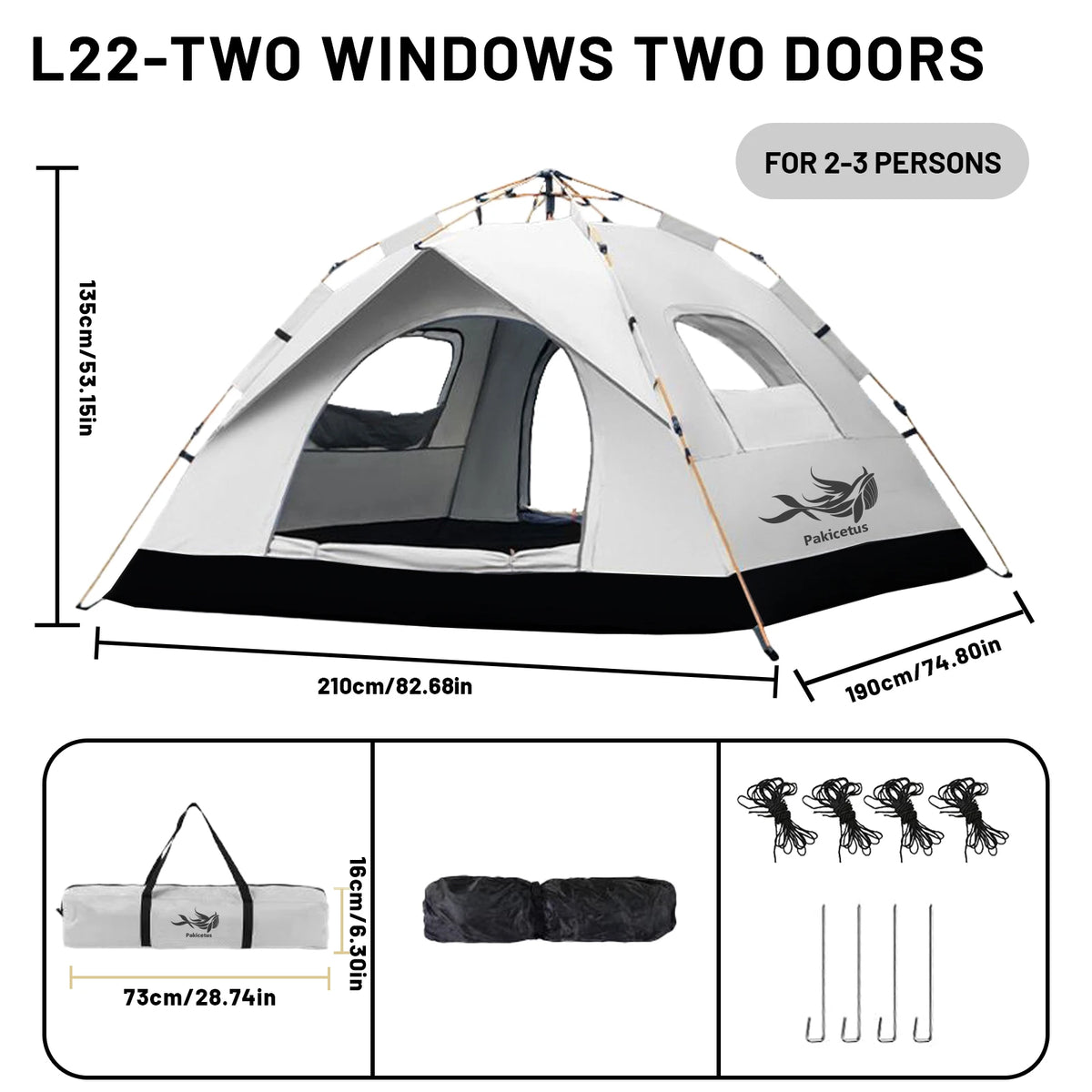 Pakicetus Automatic Pop Up Camping Tent for Outdoor Adventures
