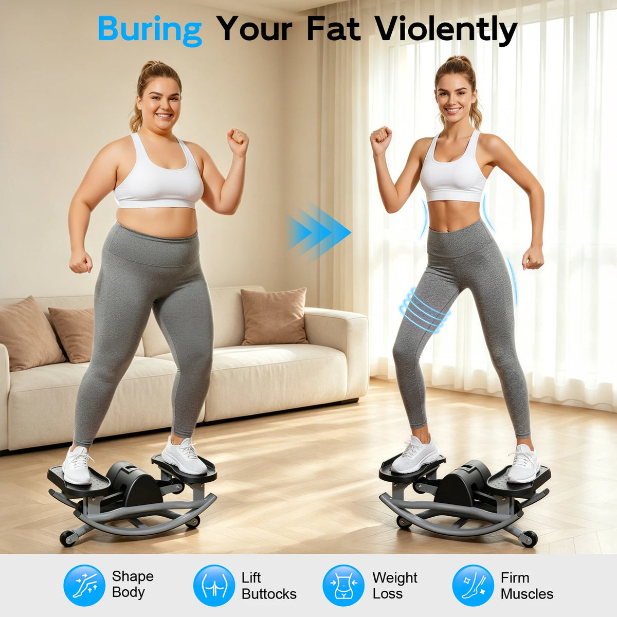 Intelligent Non Slip Twist Stepper Machine With Resistance Bands