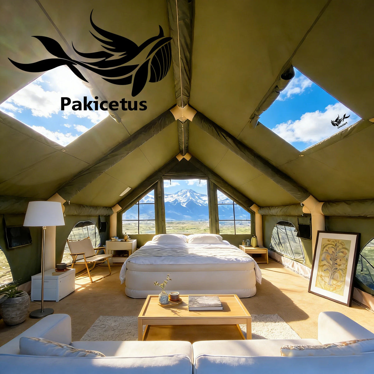 PAKICETUS Inflatable Glamping Tent For Outdoor Camping