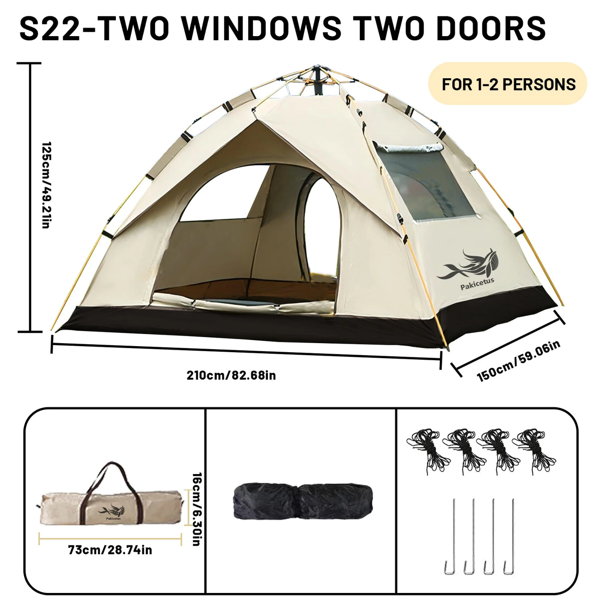 Pakicetus Automatic Pop Up Camping Tent for Outdoor Adventures