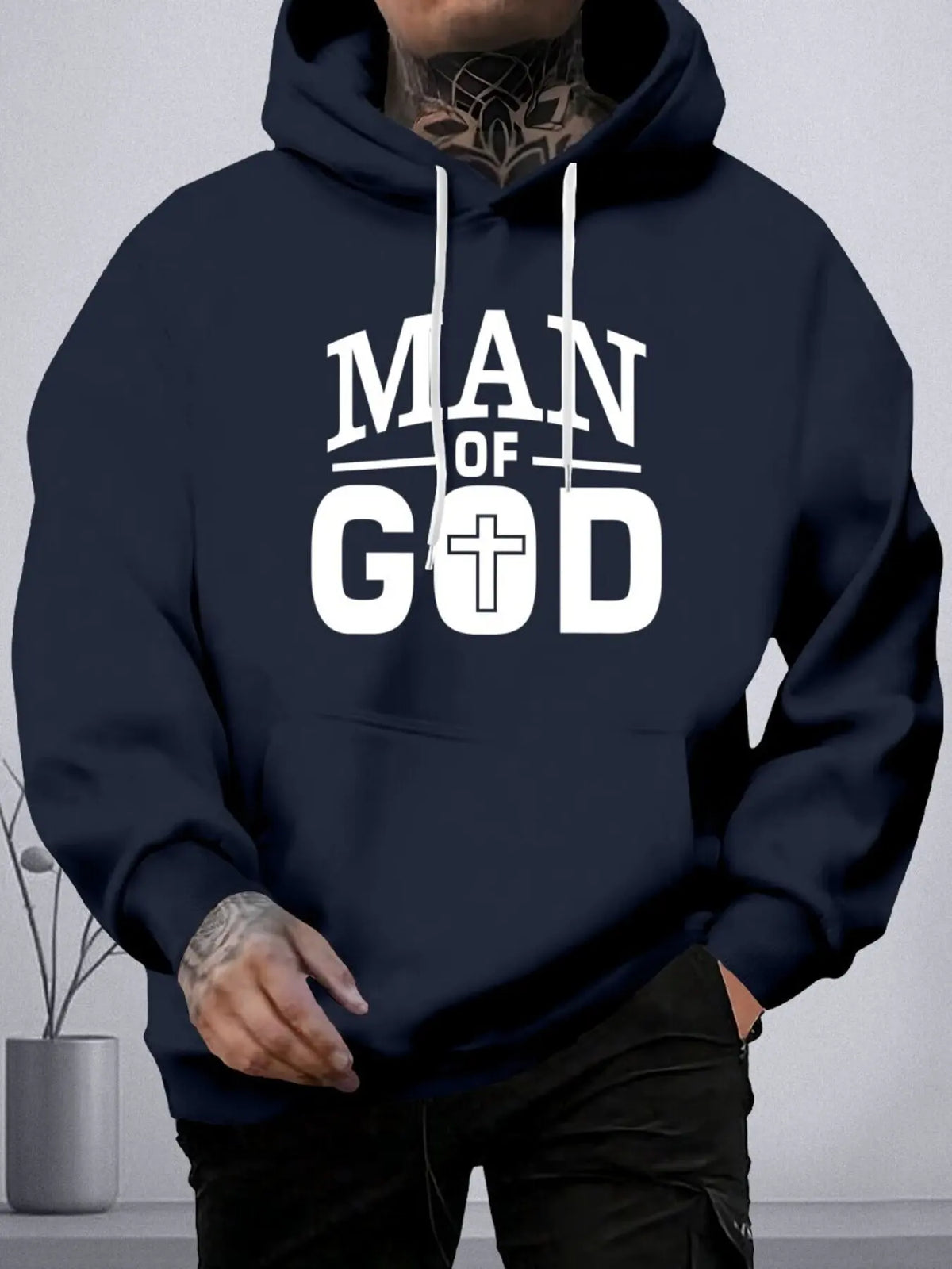 Men's Printed Pullover Hoodie With Kangaroo Pocket