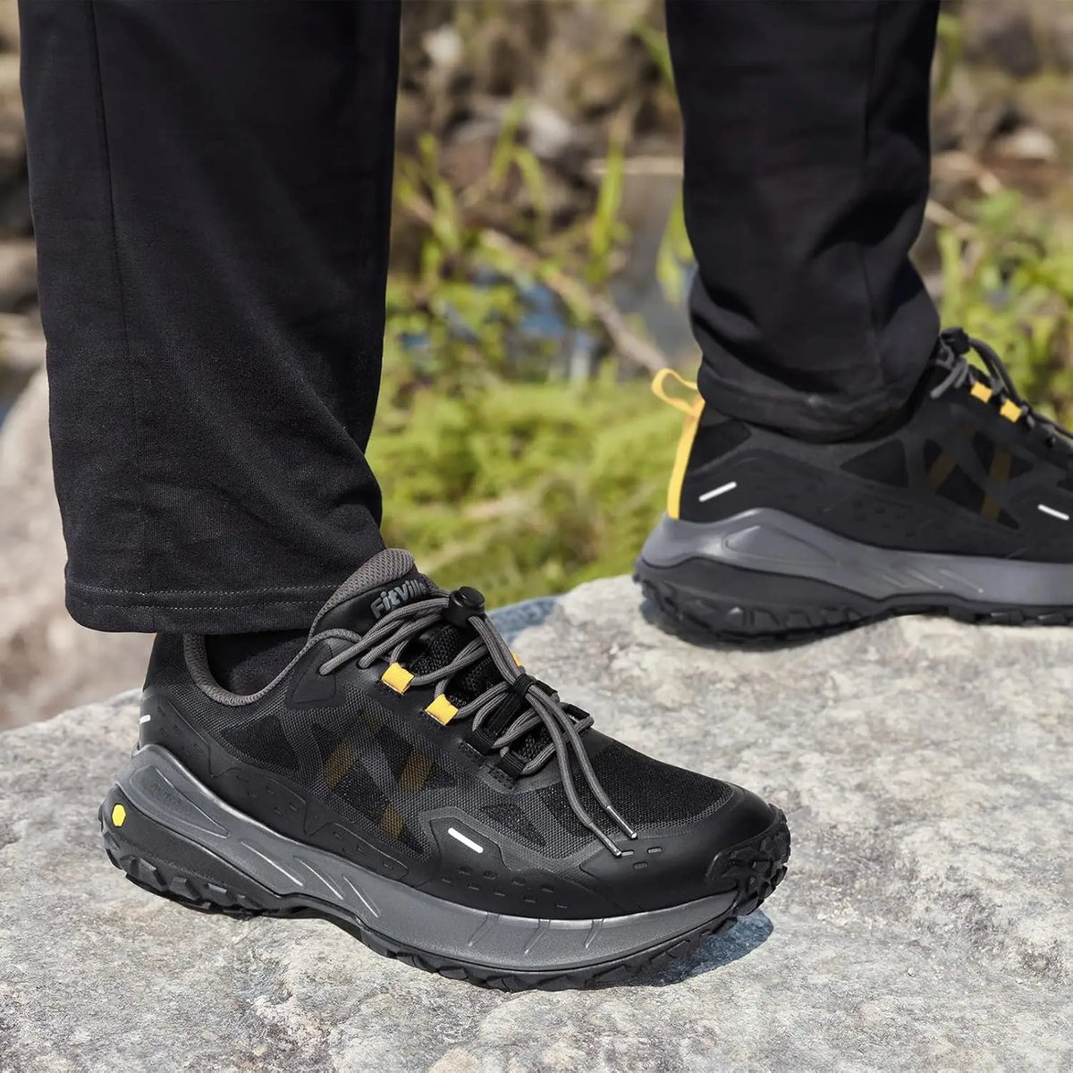 FitVille Men's Wide Waterproof Hiking Shoes With Quick Lace