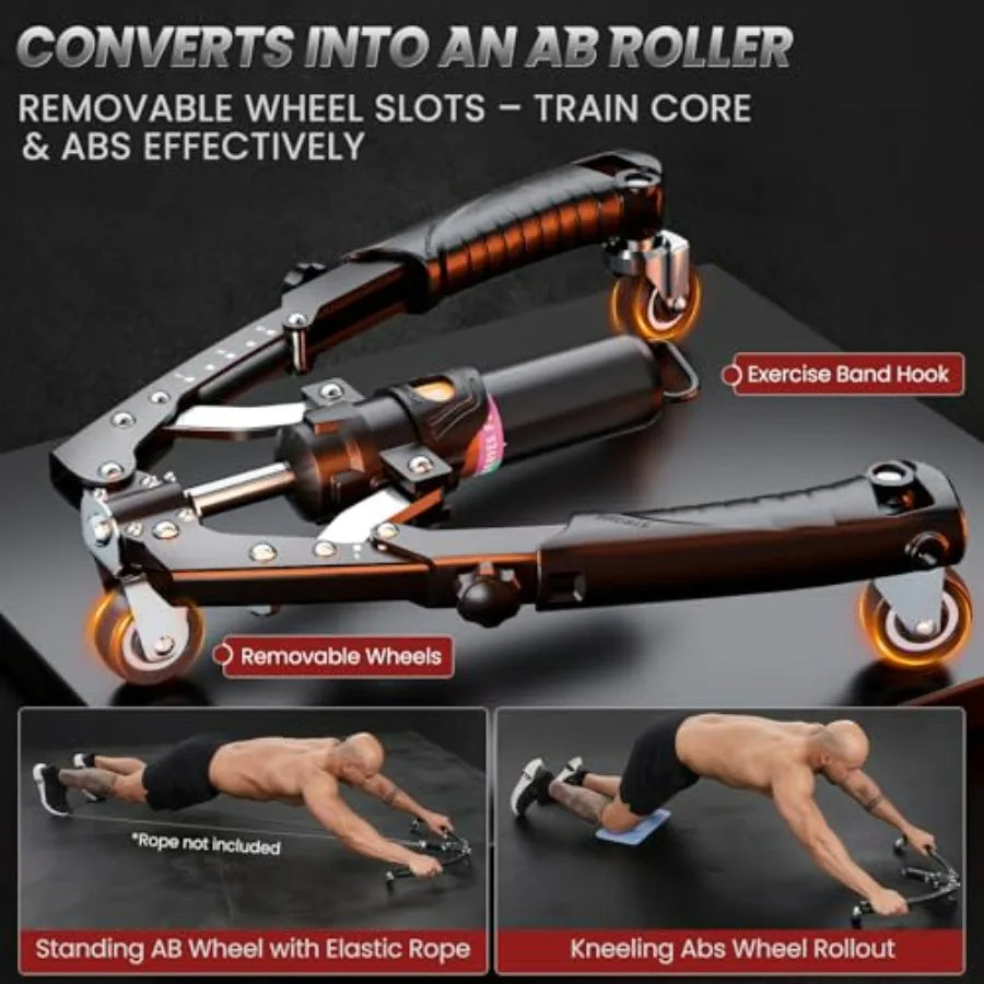 Hydraulic Arm Trainer With Chest Workout And Ab Roller