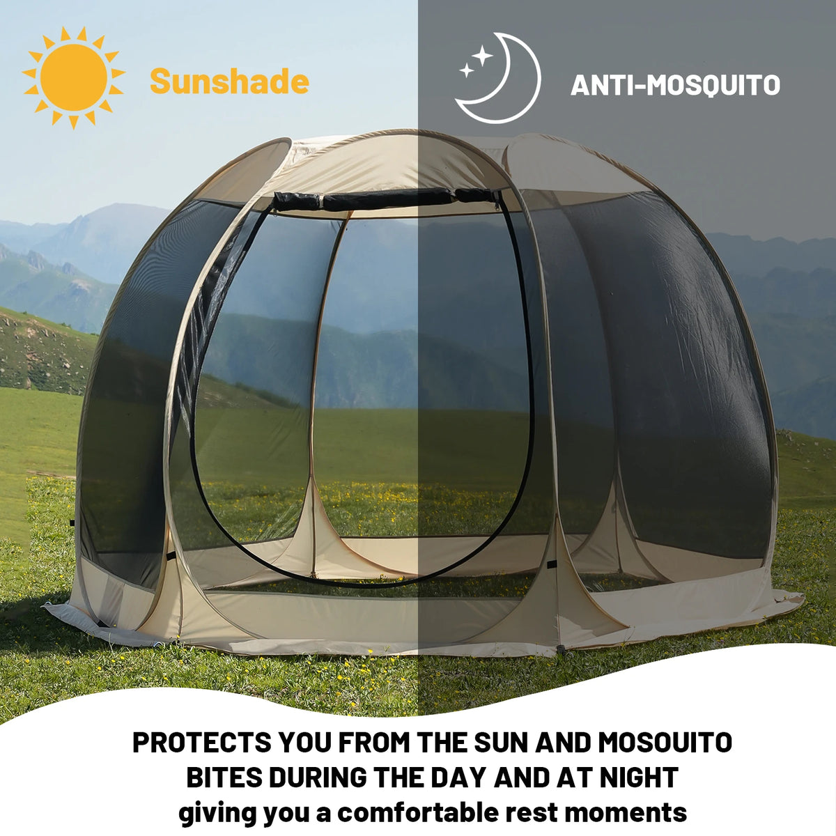 Pakicetus Pop Up Mesh Screen Tent For Camping And Backyard